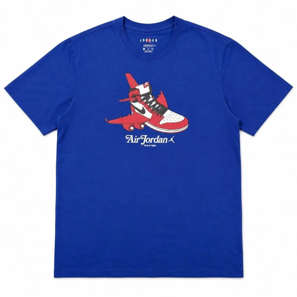 Mens Air Jordan First In Flight Short Sleeve T Shirt Blue XL Jordan 1s